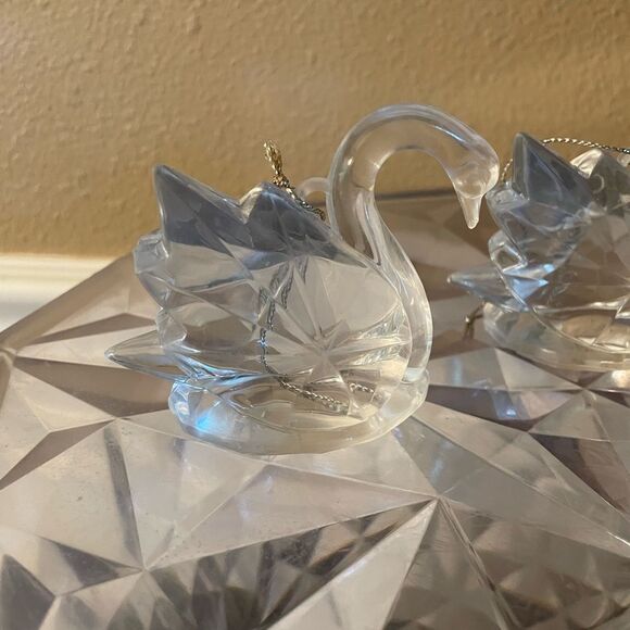 3 Lucite Swan Ornaments - Picture 2 of 14